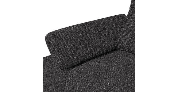 ECKSOFA in Chenille, Flachgewebe Dunkelgrau  - Dunkelgrau/Schwarz, Design, Textil/Metall (318/165cm) - Xora