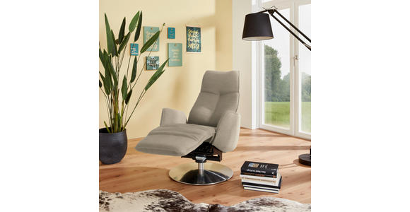 RELAXSESSEL in Textil Beige - Anthrazit/Beige, Design, Textil/Metall (71/114/84cm) - Johann Jakob