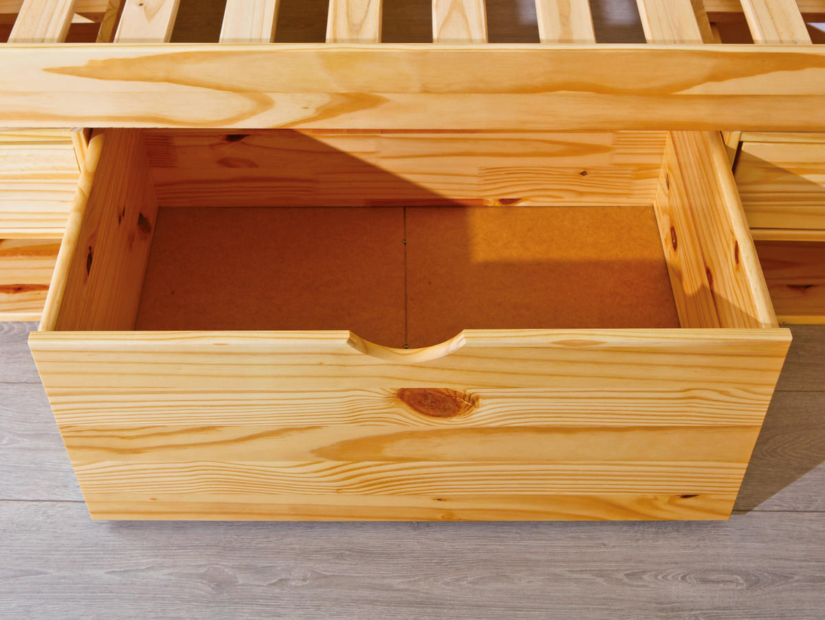 STAURAUMBETT 140/200 cm  in Naturfarben  - Naturfarben, Basics, Holz (140/200cm) - MID.YOU