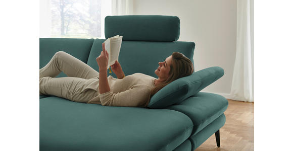 WOHNLANDSCHAFT  in Chenille, Flachgewebe Opal  - Opal/Schwarz, Design, Textil/Metall (208/344/180cm) - Dieter Knoll