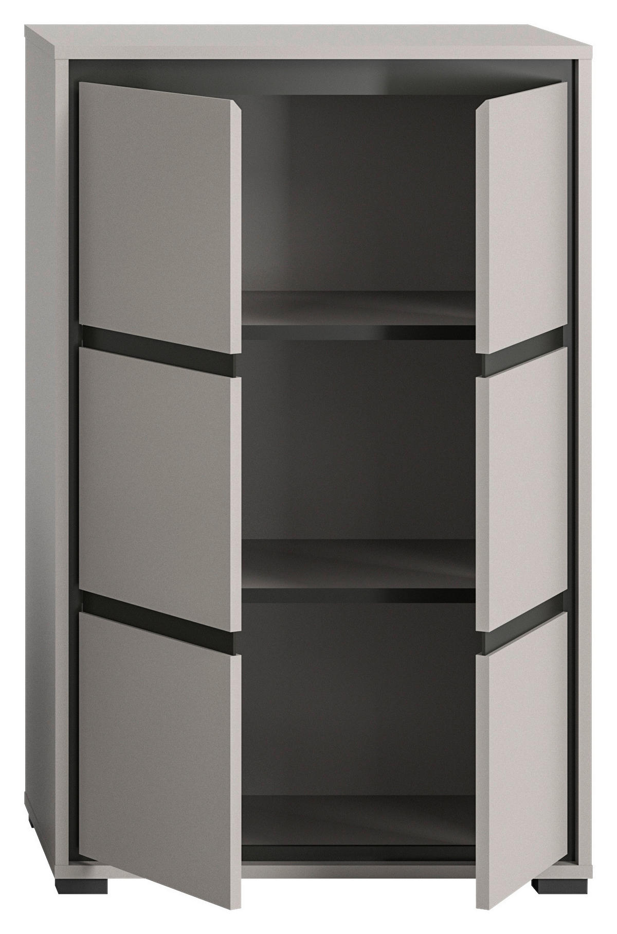 SCHUHSCHRANK Jaru  in 65/103/37 cm  - Schwarz/Grau, Design, Holzwerkstoff (65/103/37cm) - Xora