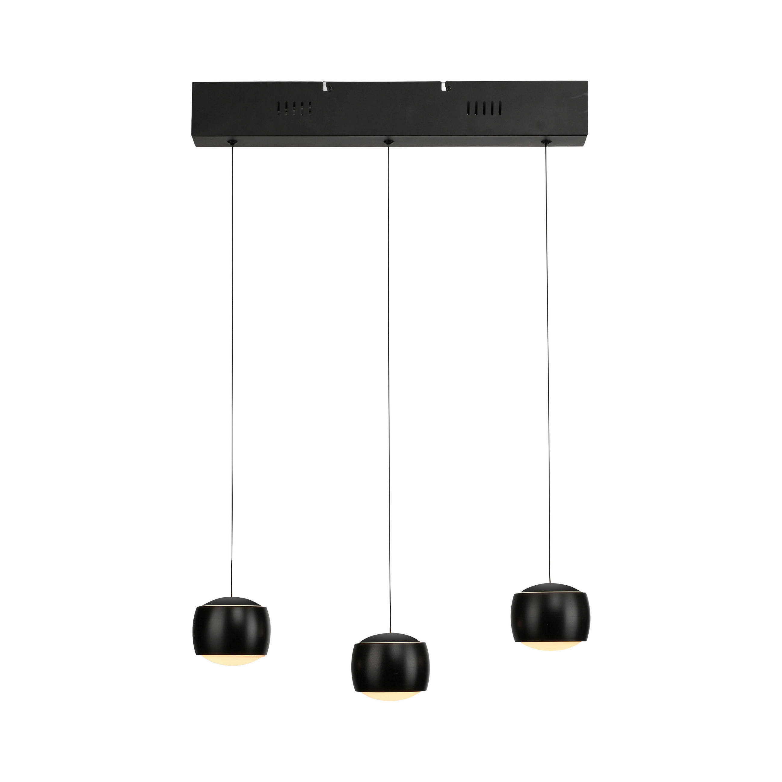 LED-Hängeleuchte Ballini 50/10/67-220 cm   - Schwarz, MODERN, Glas/Kunststoff (50/10/67-220cm)
