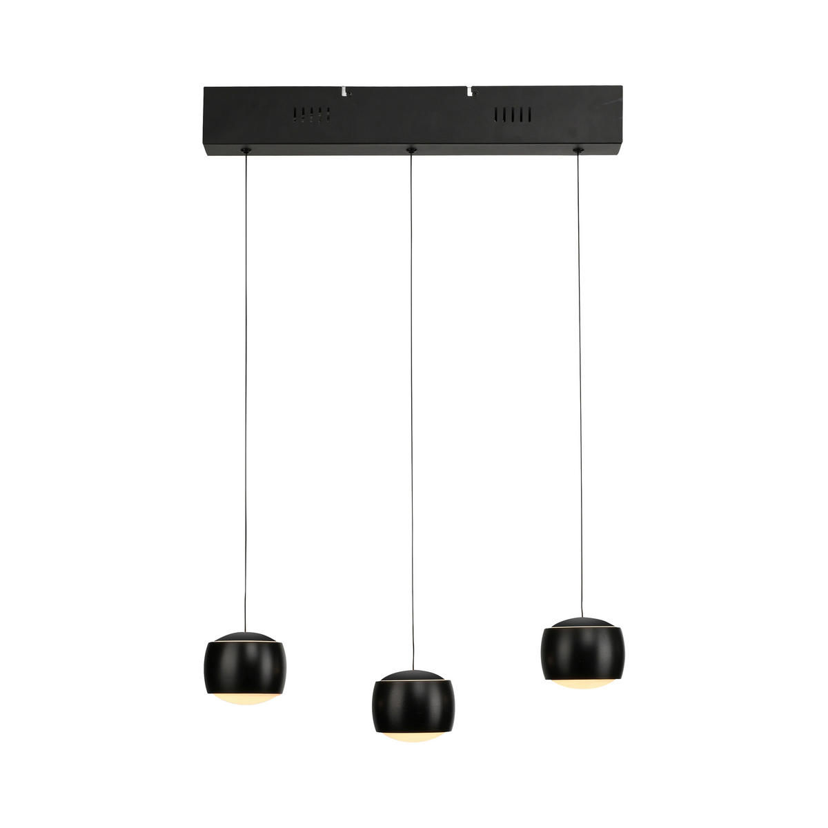 LED-Hängeleuchte Ballini 50/10/67-220 cm   - Schwarz, MODERN, Glas/Kunststoff (50/10/67-220cm)