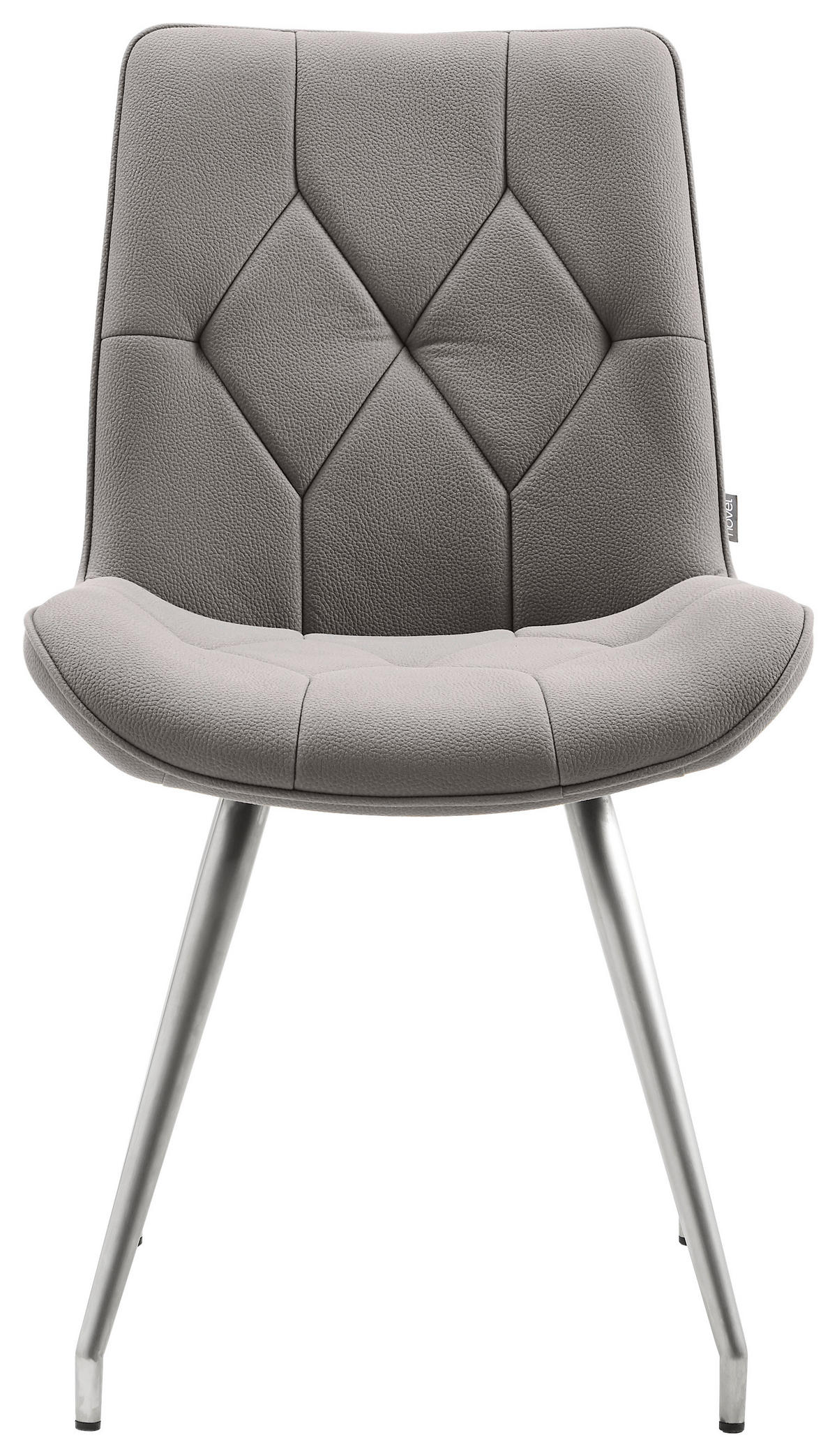 STUHL  mit Griff Mikrofaser  Grau, Edelstahlfarben  - Edelstahlfarben/Grau, Design, Textil/Metall (51,5/89/65,5cm) - Novel