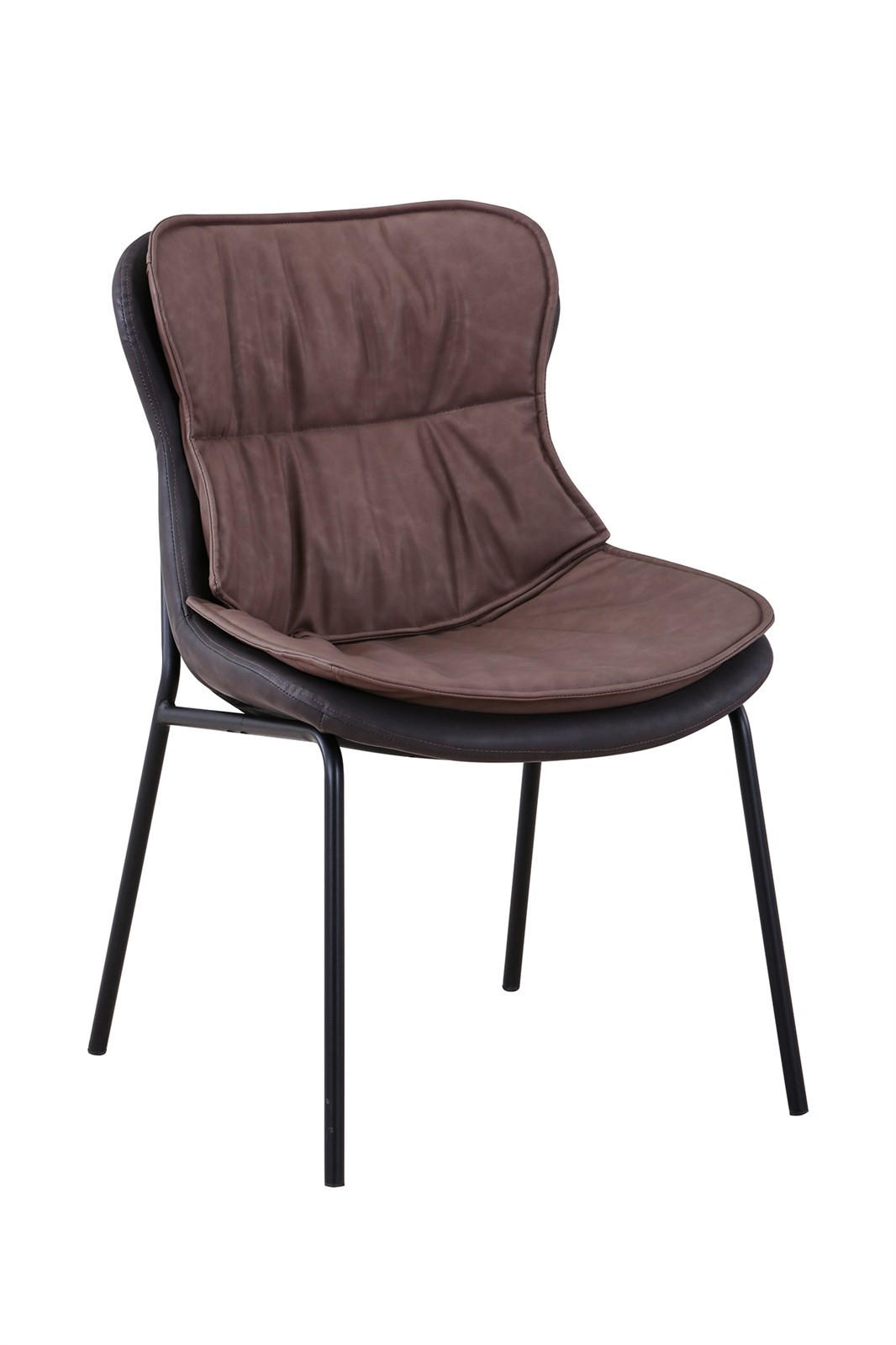 STUHL - Hellbraun/Dunkelbraun, Design, Textil/Metall (54/84/64cm) - Kayoom