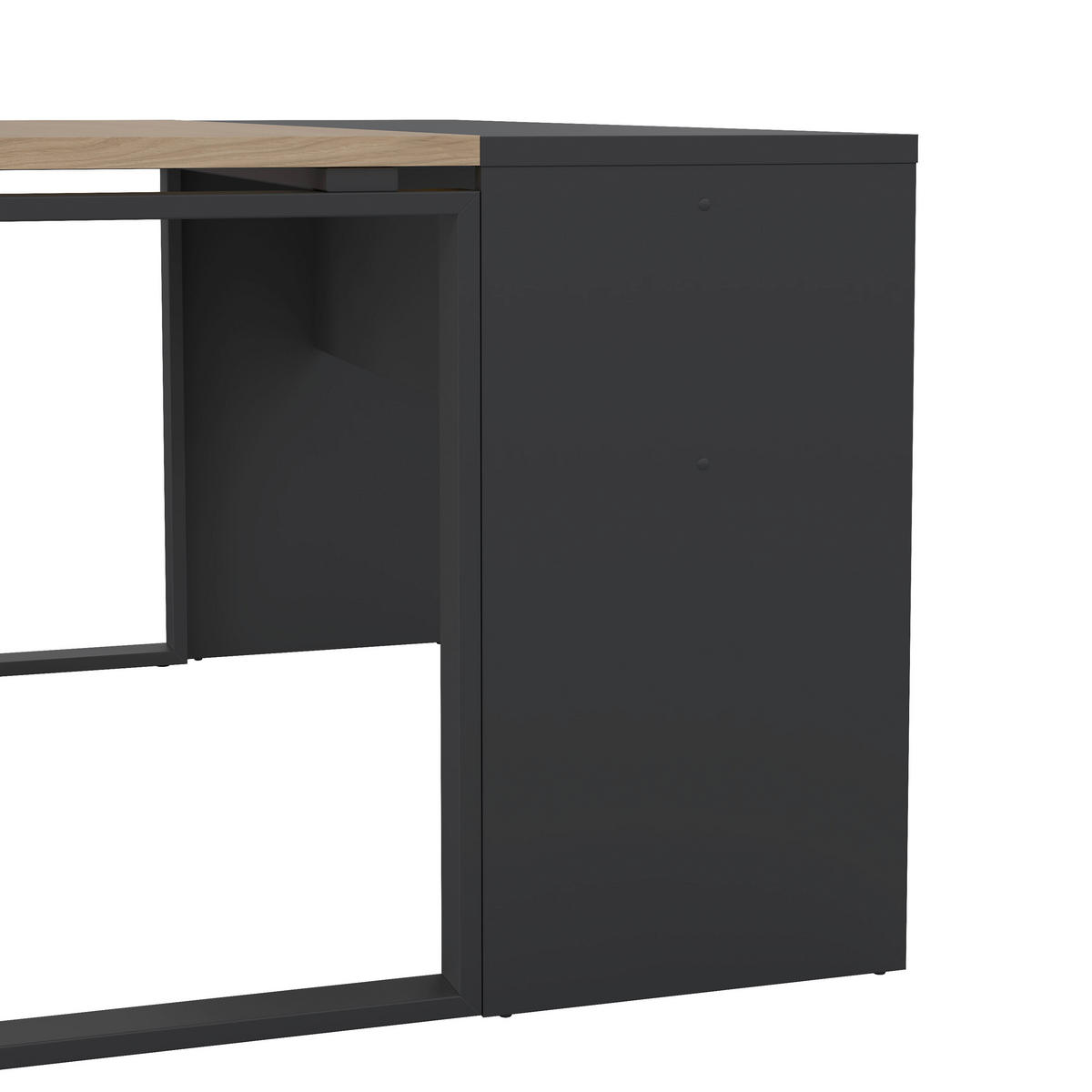 SCHREIBTISCHKOMBINATION Grau, Eichefarben  - Eichefarben/Grau, MODERN, Holzwerkstoff (160/100/75,6cm) - MID.YOU