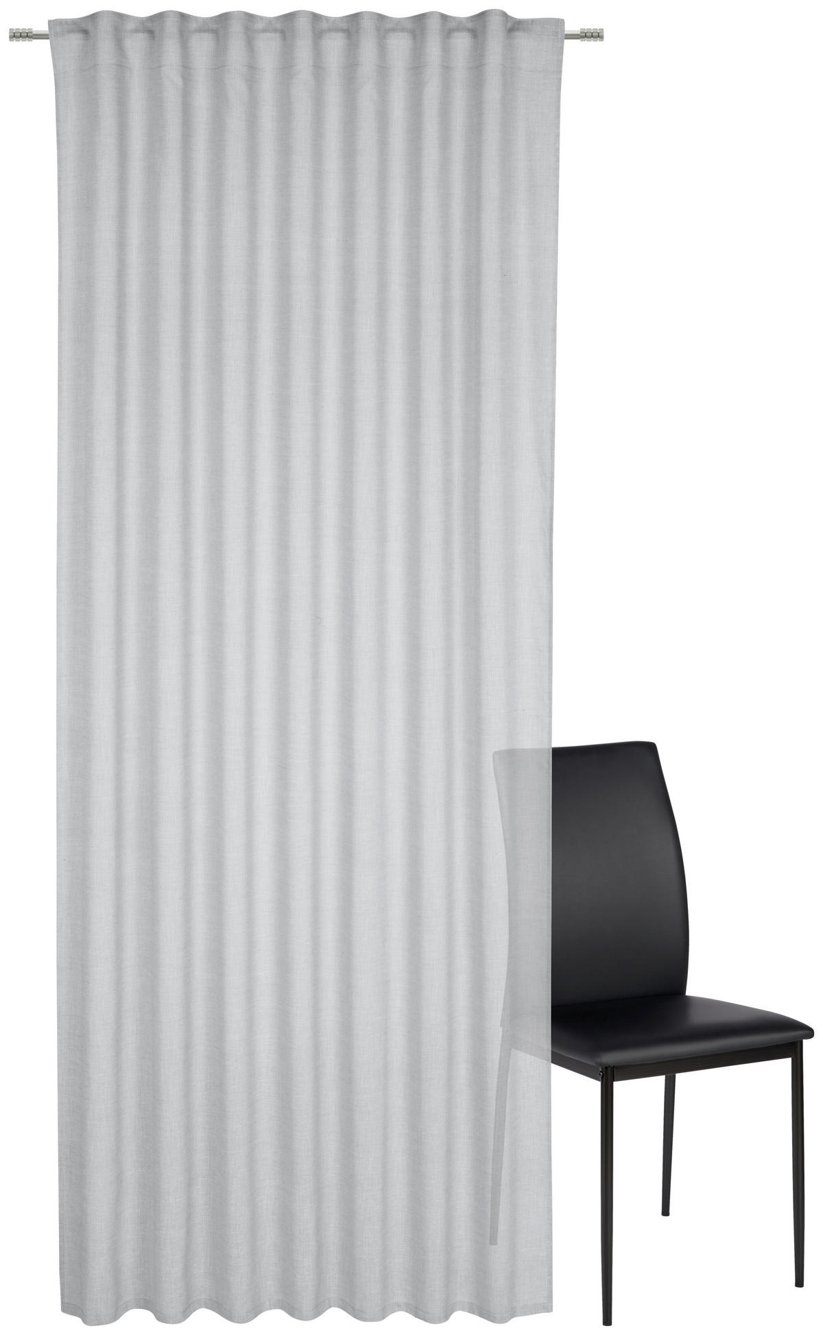 HOTOVÝ ZÁVĚS, poloprůhledné, 140/245 cm - šedá, Basics, textil (140/245cm) - Esposa