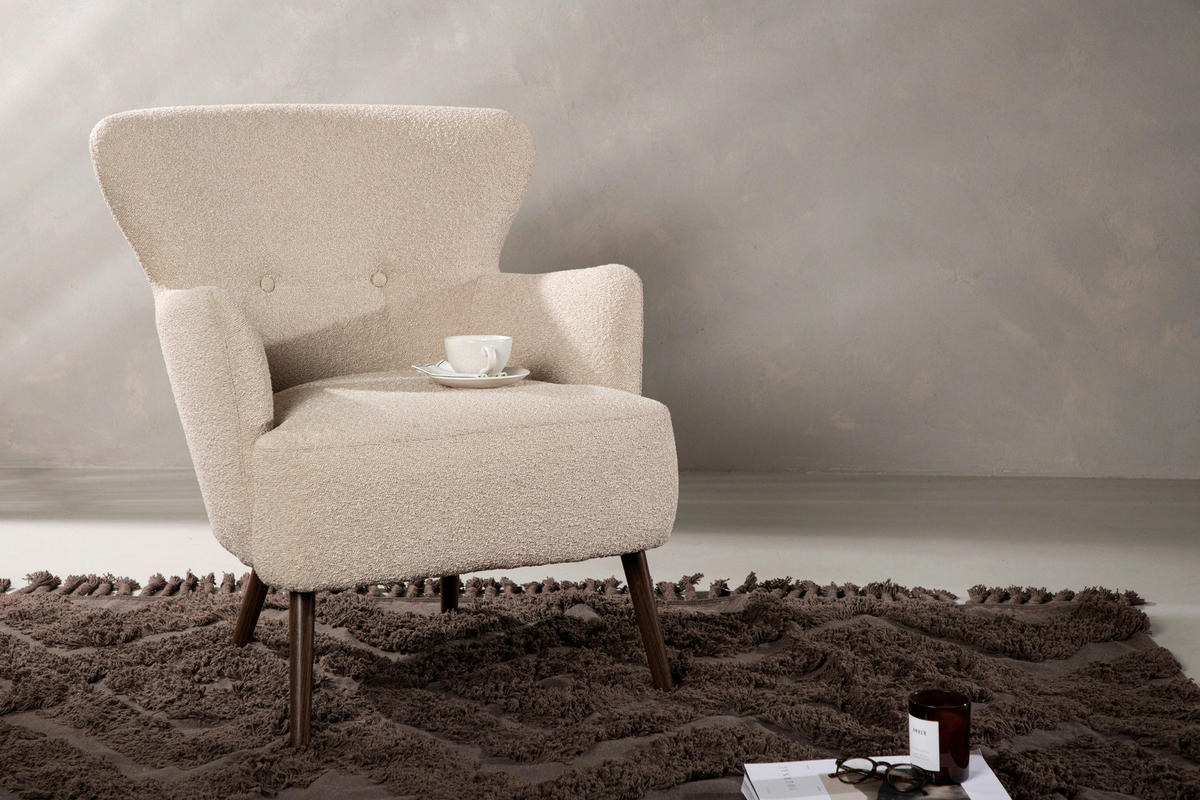 OHRENSESSEL Braun, Beige  - Beige/Braun, Design, Textil/Metall (76/85/77cm) - Livetastic