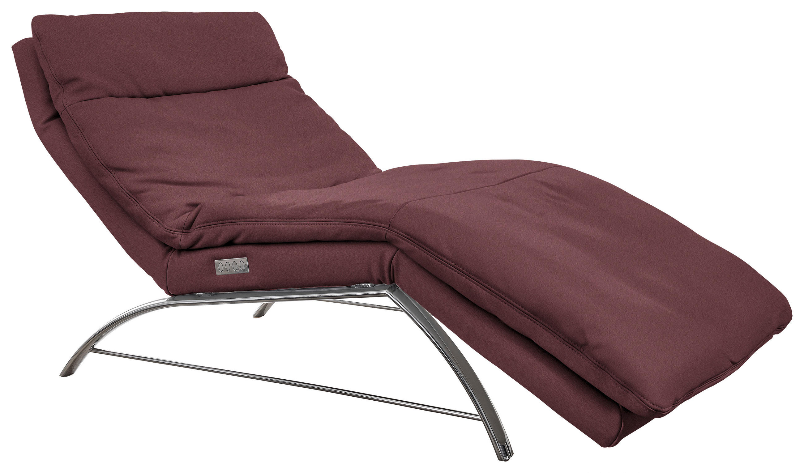 RELAXLIEGE in Echtleder Bordeaux  - Bordeaux/Alufarben, Basics, Leder (95/91/170cm) - Chilliano