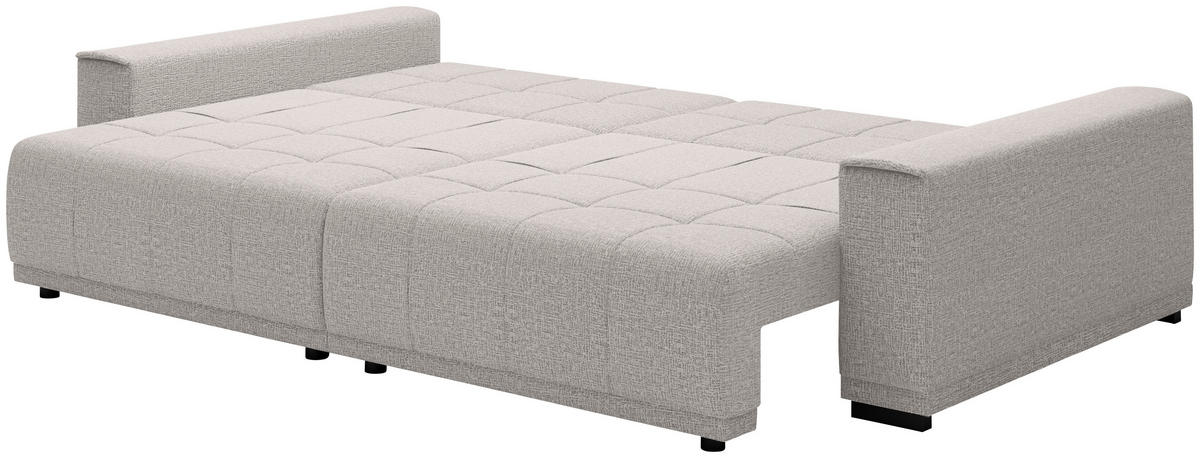 BIGSOFA Webstoff Silberfarben  - Silberfarben/Schwarz, Design, Kunststoff/Textil (278/73-83/130cm) - Welnova