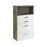 MIDISCHRANK Eichefarben, Weiß - Chromfarben/Eichefarben, Design, Holzwerkstoff/Metall (60/103/27cm) - Carryhome MIDISCHRANK Eichefarben, Weiß - Chromfarben/Eichefarben, Design, Holzwerkstoff/Metall (60/103/27cm) - Carryhome
