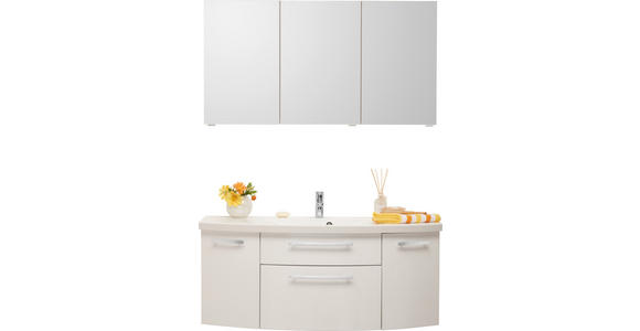 BADEZIMMER in 120 cm - Weiß, KONVENTIONELL, Holzwerkstoff/Stein (120cm) - Novel
