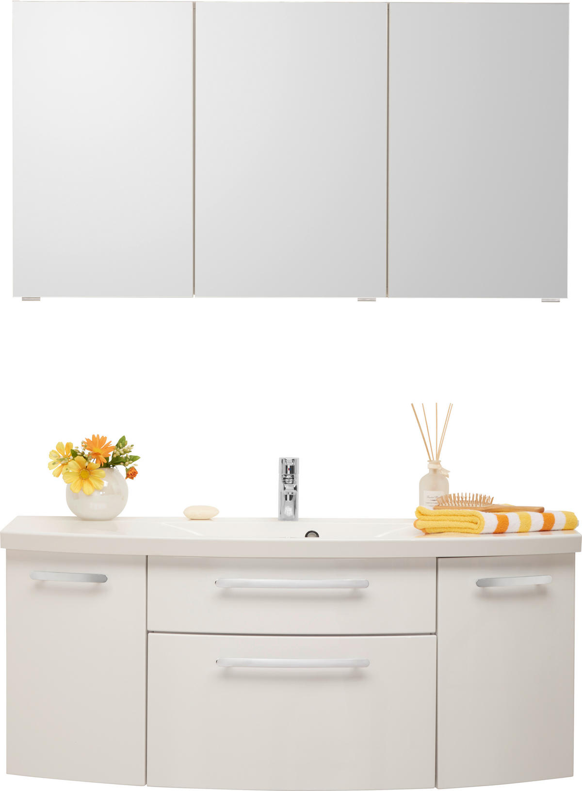 BADEZIMMER  in 120 cm  - Weiss, Konventionell, Holzwerkstoff/Stein (120cm) - Novel