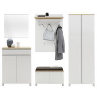 GARDEROBE 6-teilig  in 260/193/40 cm  - Weiss/Eichefarben, Design, Holz/Holzwerkstoff (260/193/40cm) - Dieter Knoll