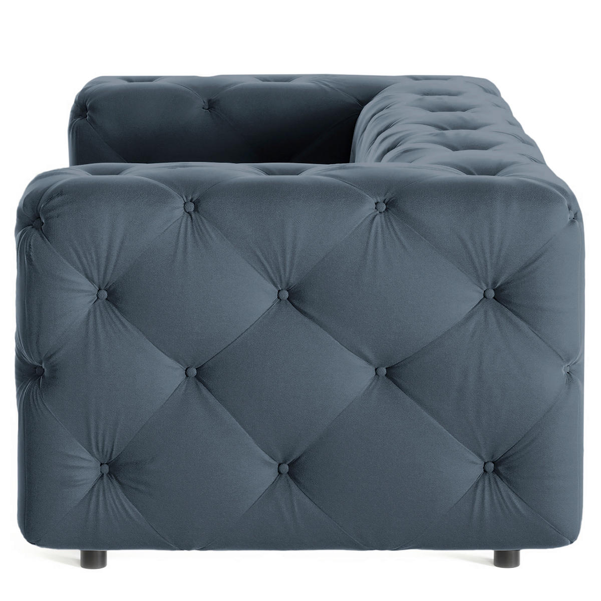 2-SITZER-SOFA Fresco in Samt Dunkelblau  - Schwarz/Dunkelblau, Design, Kunststoff/Textil (193/71/100cm) - P & B