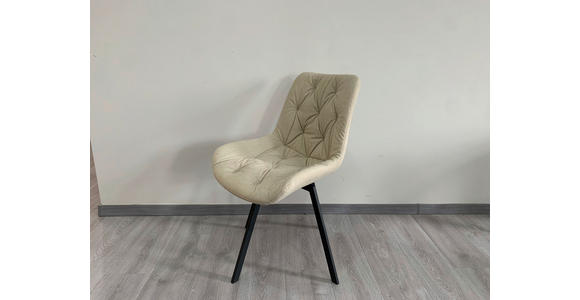 STUHL , Sitzfläche 360° drehbar , Mikrofaser  - Beige/Schwarz, Design, Textil/Metall (54/86/62.5cm) - Carryhome