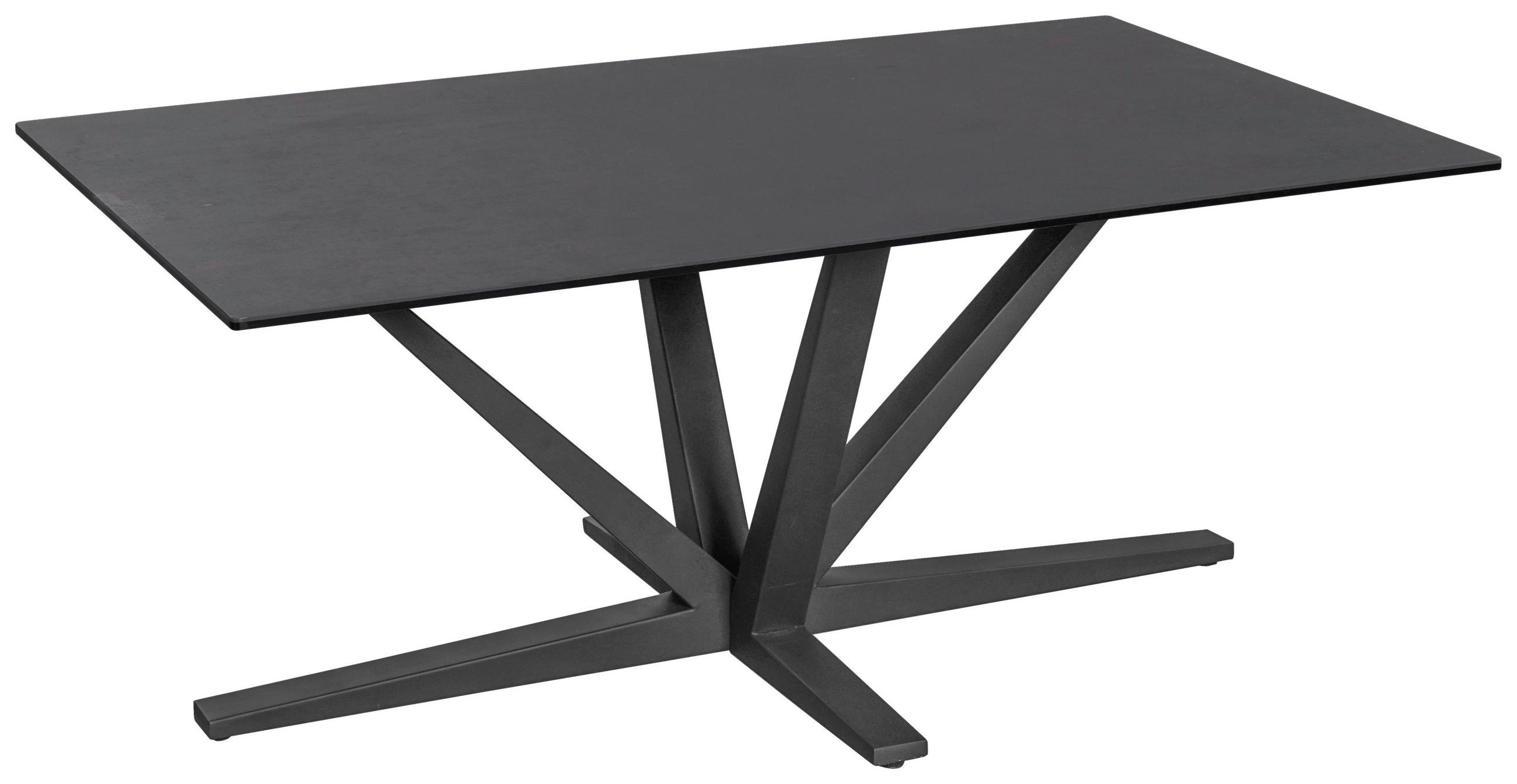 DOHÁNYZÓASZTAL fém, üveg, kerámia 100/60/42 cm   - fekete, Design, üveg/fém (100/60/42cm) - Novel