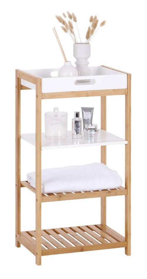 BADEZIMMERREGAL 40/76/30 cm  - Naturfarben/Weiß, Design, Naturmaterialien/Holzwerkstoff (40/76/30cm) - MID.YOU