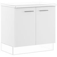 SPÜLENUNTERSCHRANK 90/87,8/57,6 cm  in Weiß  - Edelstahlfarben/Weiß, Basics, Holzwerkstoff/Metall (90/87,8/57,6cm) - Impuls