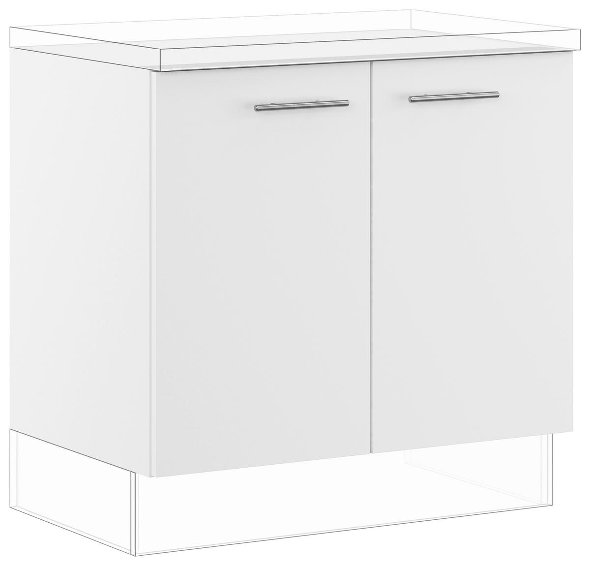 SPÜLENUNTERSCHRANK 90/87,8/57,6 cm  in Weiß  - Edelstahlfarben/Weiß, Basics, Holzwerkstoff/Metall (90/87,8/57,6cm) - Impuls