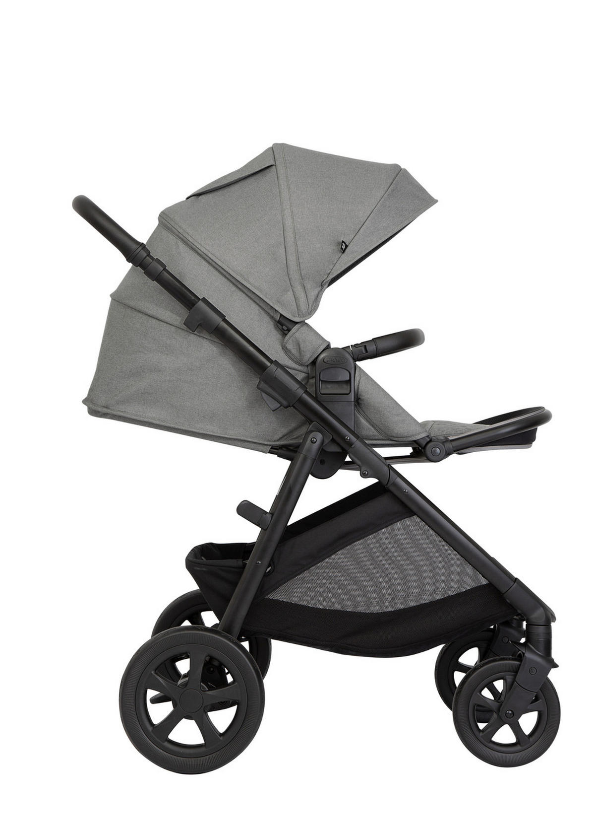 KINDERWAGENSET  Near2Me 3in1  Ash  - Schwarz/Grau, Basics, Kunststoff/Metall (62,7/120/95cm) - Graco