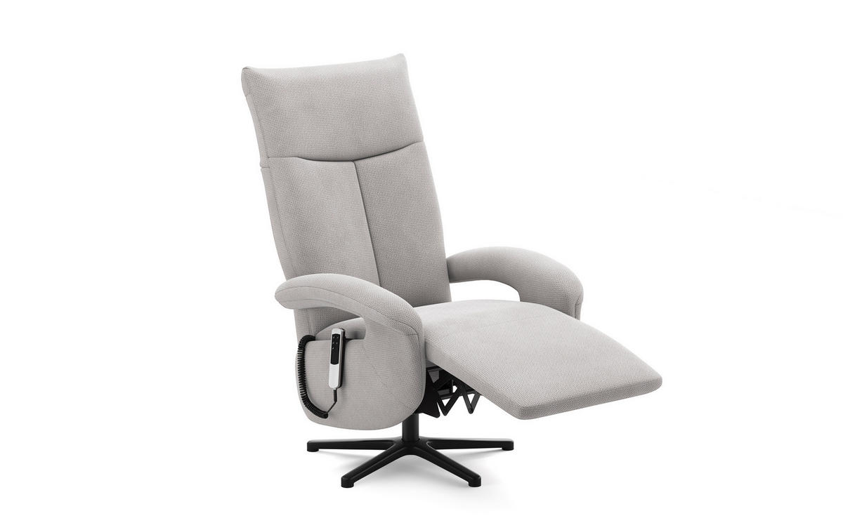 SESSEL in Flachgewebe Silberfarben  - Silberfarben/Schwarz, Konventionell, Textil/Metall (74/112/82cm) - Sit & More