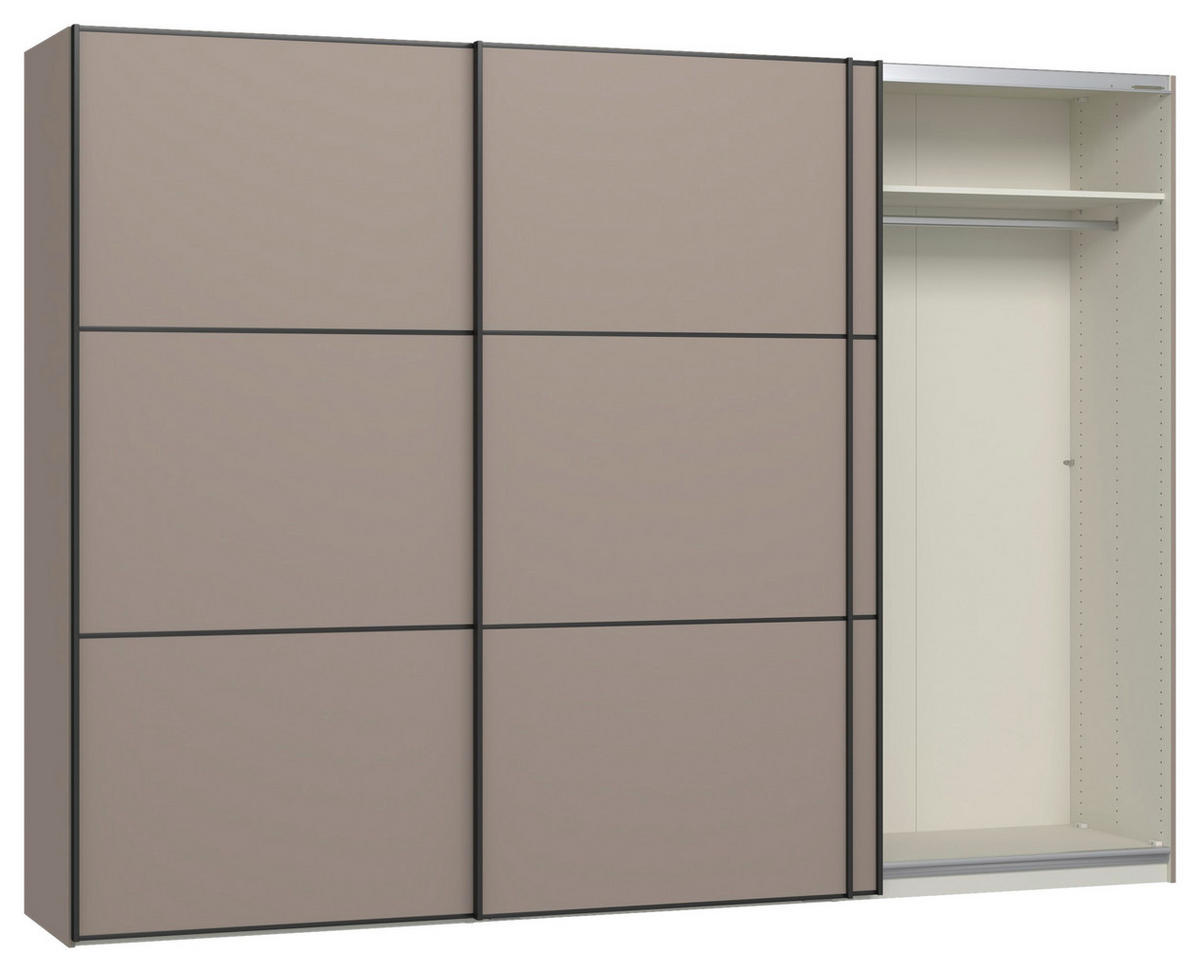 SCHWEBETÜRENSCHRANK 303/220/65 cm 3-türig Hellbraun  - Hellbraun/Schwarz, Design, Holzwerkstoff/Metall (303/220/65cm) - Jutzler