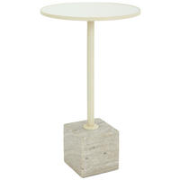 BEISTELLTISCH in Metall, Glas, Stein 35/35/51 cm  - Hellbraun/Beige, Design, Glas/Stein (35/35/51cm) - Livetastic