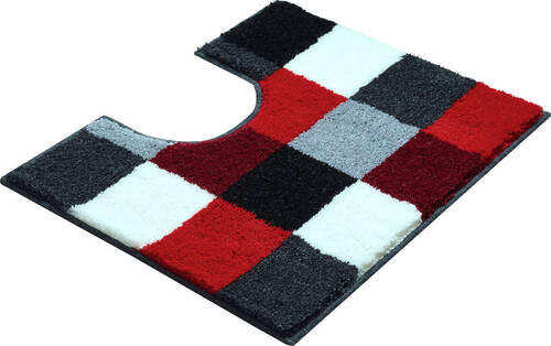WC-VORLEGER Rot, Schwarz, Weiß 49/60 cm - Rot/Schwarz, Basics, Kunststoff/Textil (49/60cm)