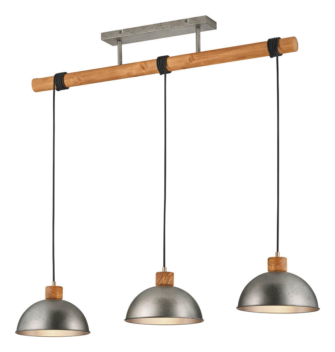 HÄNGELEUCHTE 107,5/25,5/215 cm  - Nickelfarben, Design, Holz/Metall (107,5/25,5/215cm)