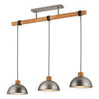 ZÁVESNÉ SVIETIDLO, 107,5/25,5/215 cm  - niklová, Design, kov/drevo (107,5/25,5/215cm)