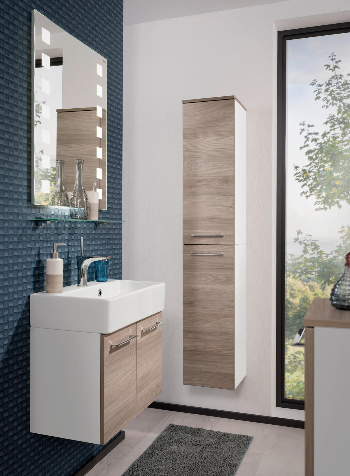UNTERSCHRANK 30,5/81/32 cm   - Chromfarben/Eschefarben, MODERN, Glas/Holzwerkstoff (30,5/81/32cm) - MID.YOU