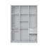 DREHTÜRENSCHRANK 3-türig Weiß - Alufarben/Weiß, KONVENTIONELL, Glas/Holzwerkstoff (150/216/58cm) - Hom`in DREHTÜRENSCHRANK 3-türig Weiß - Alufarben/Weiß, KONVENTIONELL, Glas/Holzwerkstoff (150/216/58cm) - Hom`in