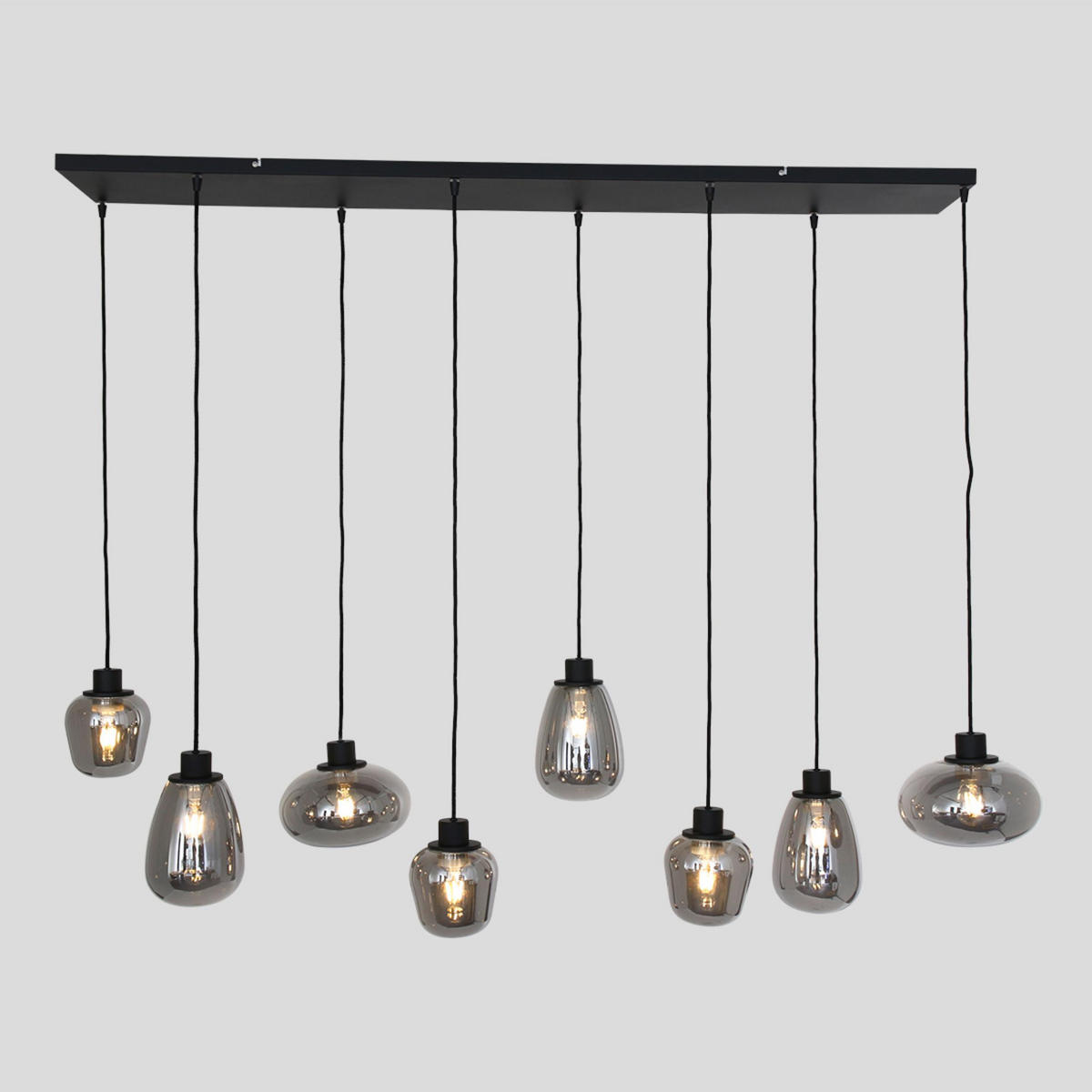 PENDELLEUCHTE  30/20-180/145 cm   - Schwarz, Trend, Glas/Metall (30/20-180/145cm)