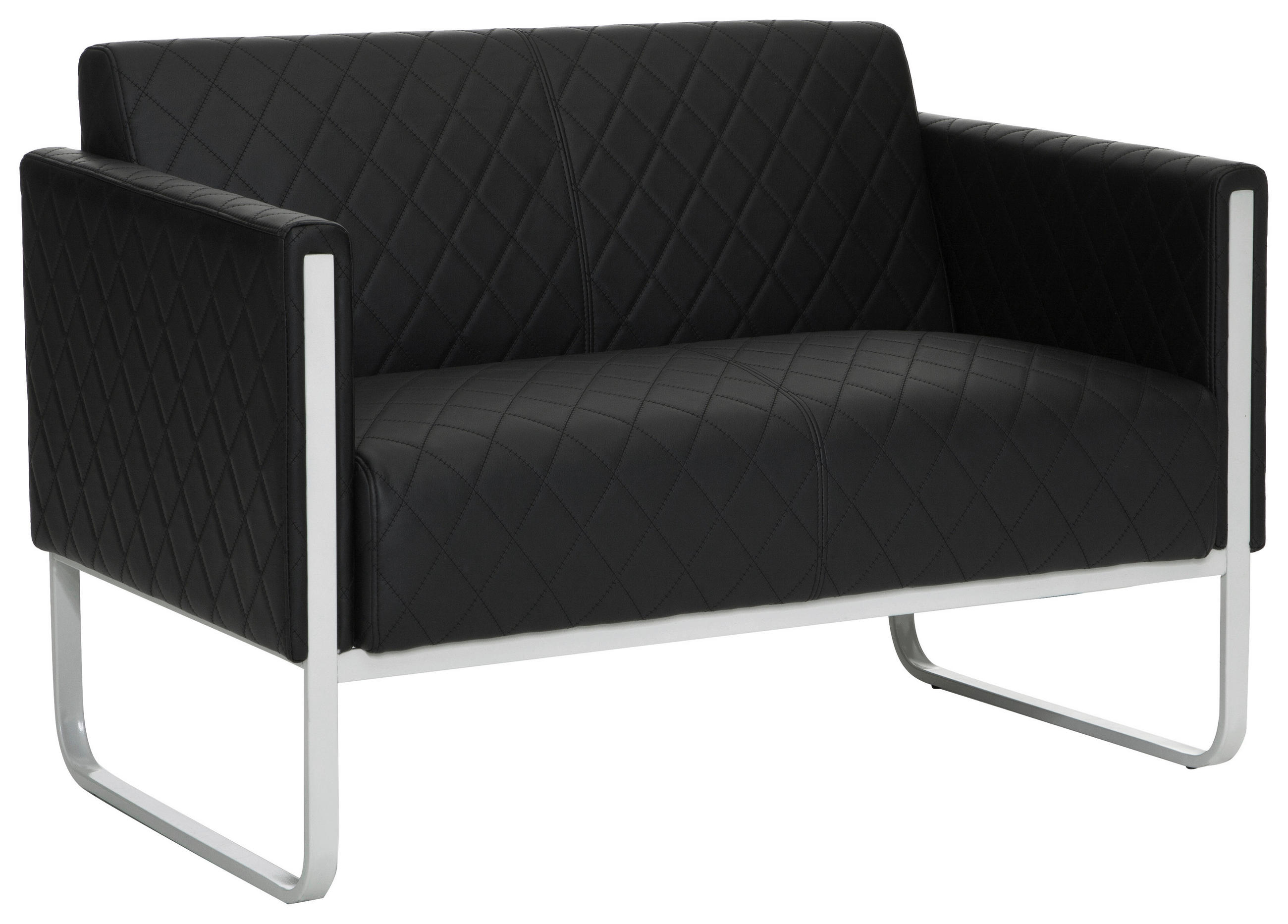 2-SITS SOFFA i textil svart, ljusgrå  - ljusgrå/grå, Modern, metall/textil (111/78/71cm) - MID.YOU