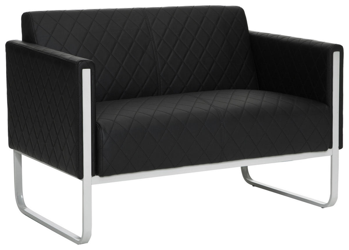 2-SITS SOFFA i textil svart, ljusgrå  - ljusgrå/grå, Modern, metall/textil (111/78/71cm) - MID.YOU