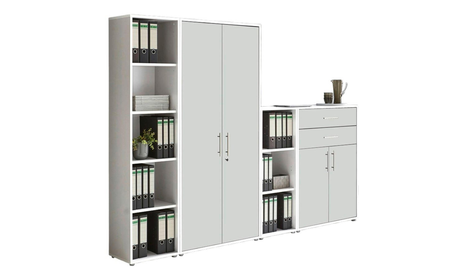 AKTENSCHRANK Weiß  - Weiß, MODERN, Holzwerkstoff (257/185,6/33cm) - MID.YOU