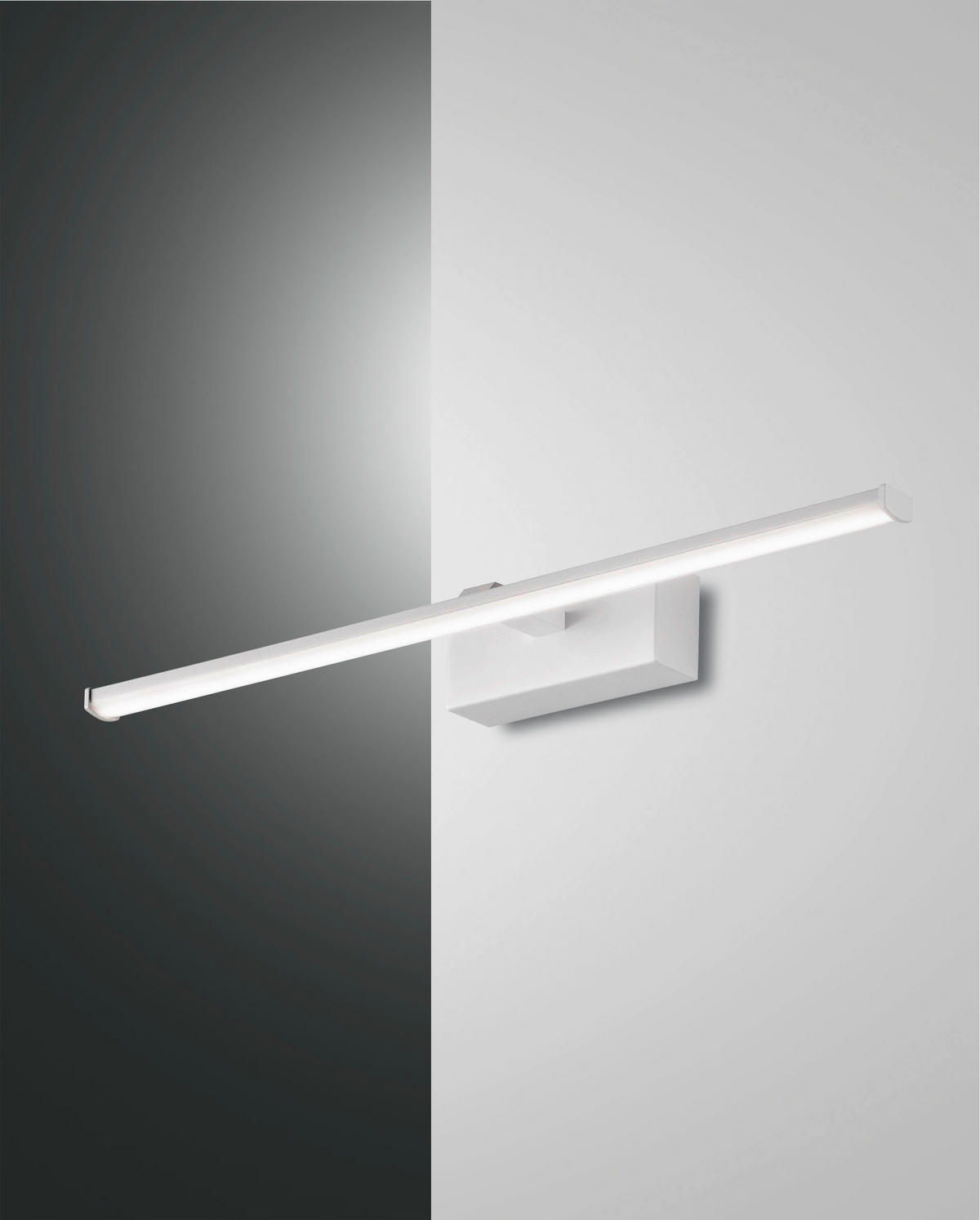 BADEZIMMER-WANDLEUCHTE Nala 50/9,5/5,5 cm   - Weiß, Basics, Kunststoff/Metall (50/9,5/5,5cm) - Fabas Luce