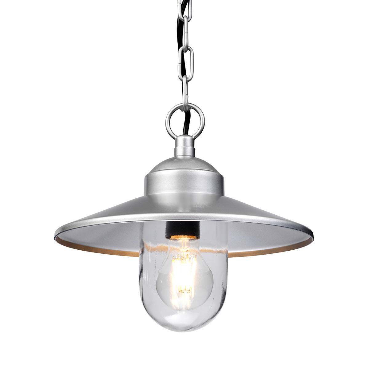 AUßENHÄNGELEUCHTE Elstead Klampenborg 27.5/26 cm   - Silberfarben, KONVENTIONELL, Glas/Metall (27.5/26cm) - Elstead Lighting