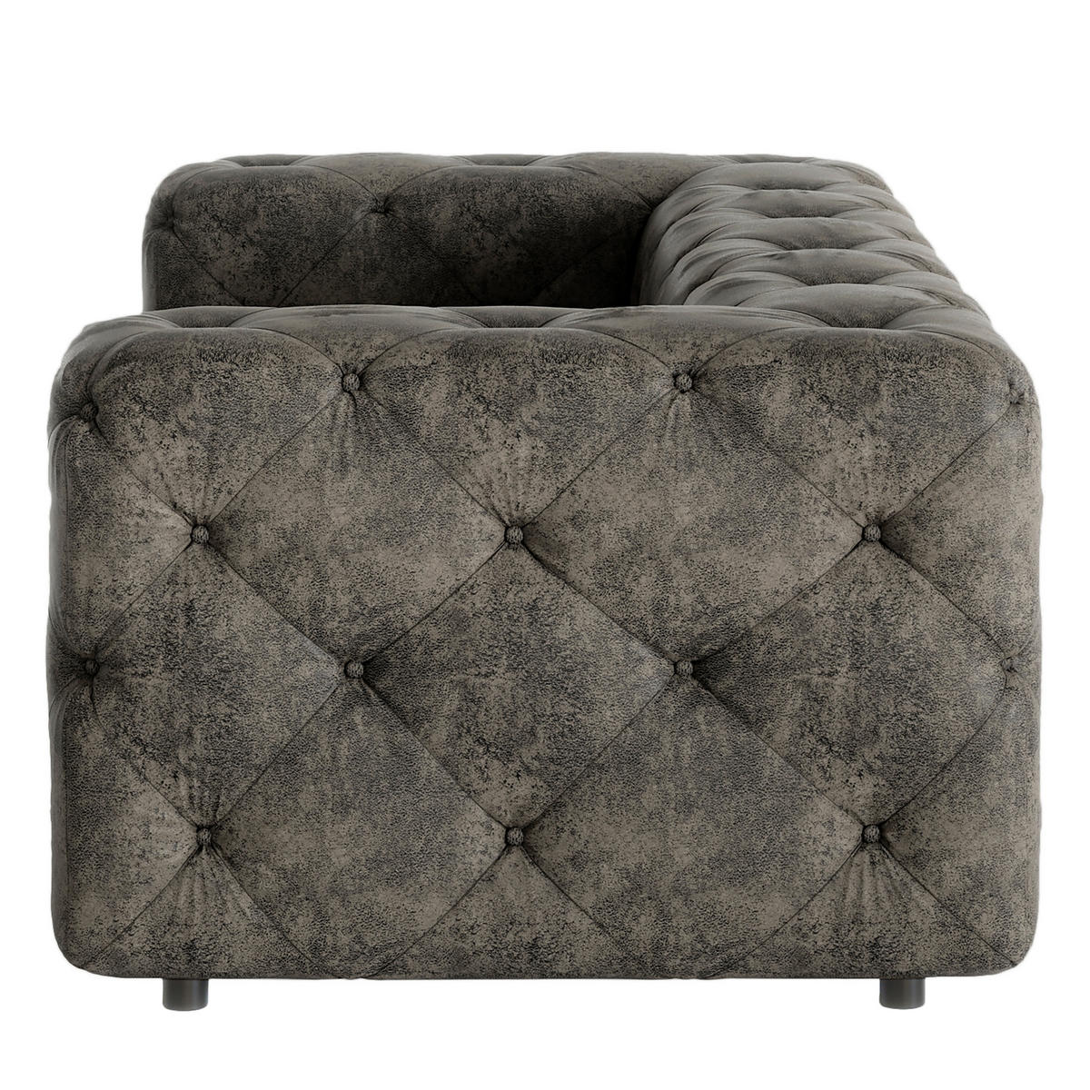 2-SITZER-SOFA Fresco in Lederlook Anthrazit  - Anthrazit/Schwarz, Design, Kunststoff/Textil (193/71/100cm) - P & B