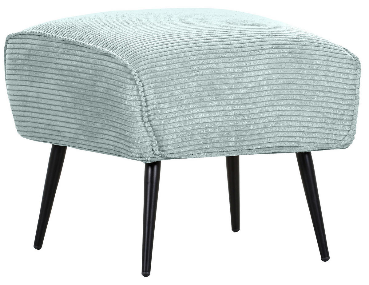 HOCKER in Textil Mintgrün  - Schwarz/Mintgrün, Design, Textil/Metall (60/49/53cm) - Landscape