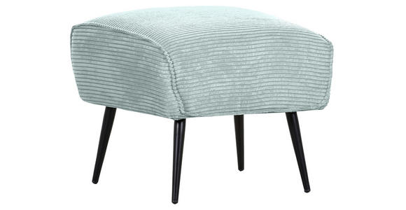 HOCKER Cord Mintgrün  - Schwarz/Mintgrün, Design, Textil/Metall (60/49/53cm) - Landscape