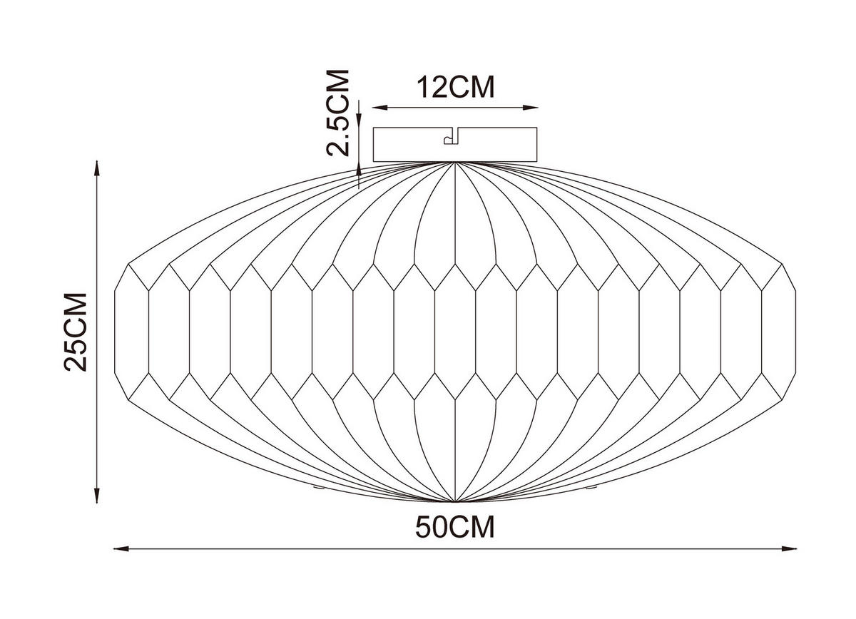 DECKENLEUCHTE  50/25 cm    - Weiß, Design, Papier/Metall (50/25cm) - Collet's Monde
