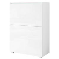 POMOĆNI STOL  bijela, bijela visoki sjaj  drvni materijal  - bijela/siva, Design, drvni materijal/plastika (90/125,1/42cm) - Livetastic