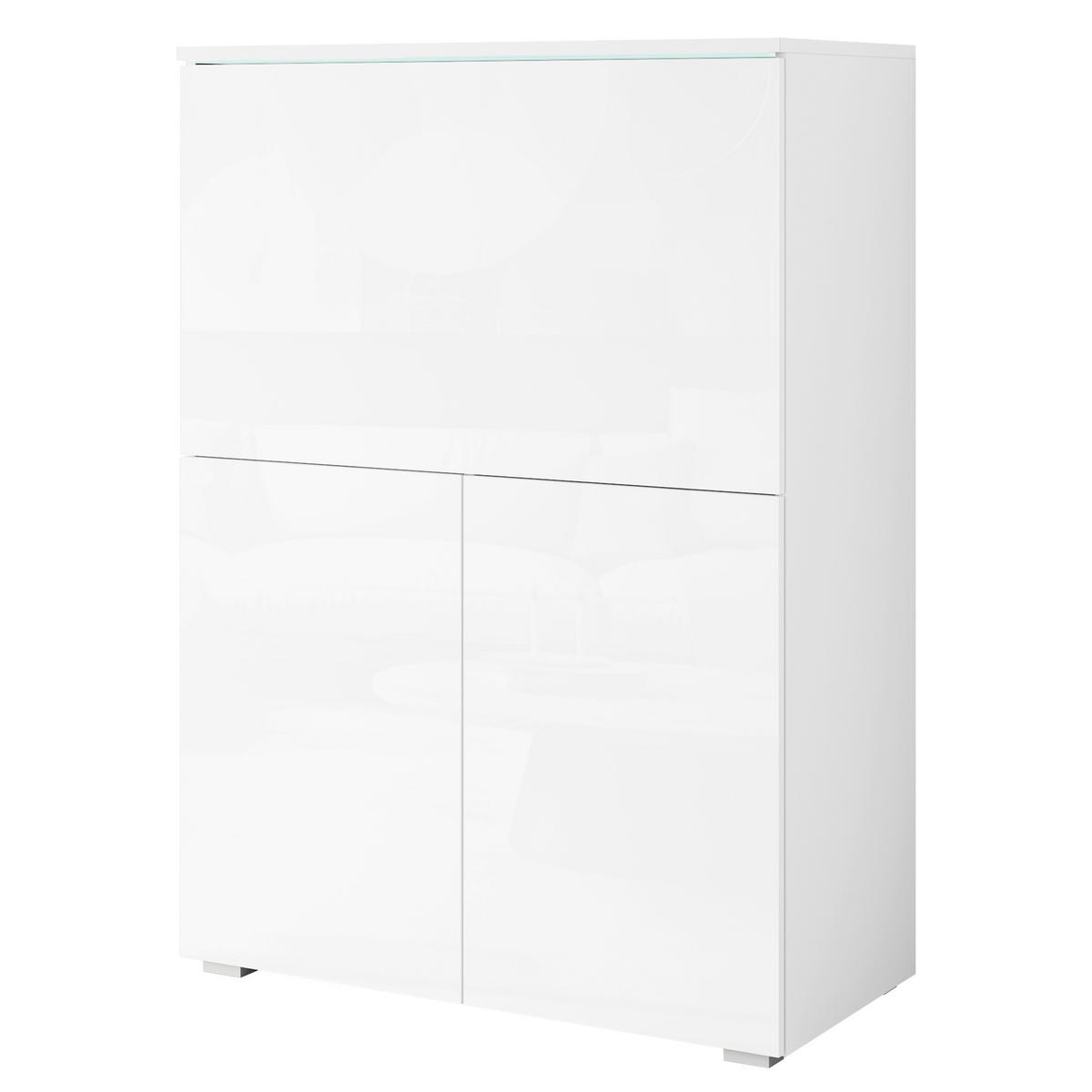 POMOĆNI STOL  bijela, bijela visoki sjaj  drvni materijal  - bijela/siva, Design, drvni materijal/plastika (90/125,1/42cm) - Livetastic