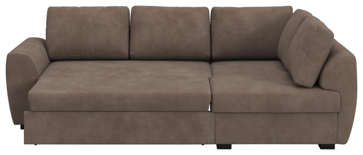 KUTNA GARNITURA tekstil  taupe   - crna/taupe, Trend, tekstil/plastika (253/154cm) - MID.YOU