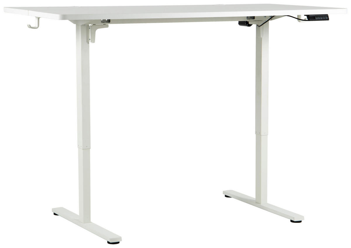 SCHREIBTISCH 160/80/72/118 cm Weiss höhenverstellbar elektrisch höhenverstellbar  - Weiss, Modern, Holzwerkstoff/Metall (160/80/72/118cm) - Livetastic