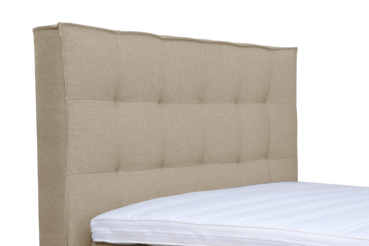 BOXSPRINGBETT 140/200 cm  in Beige  - Chromfarben/Beige, Konventionell, Kunststoff/Textil (140/200cm) - Boxxx