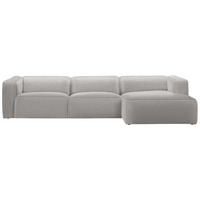 ECKSOFA in Webstoff Graubraun  - Graubraun/Schwarz, Design, Kunststoff/Textil (332/163cm) - Stylife