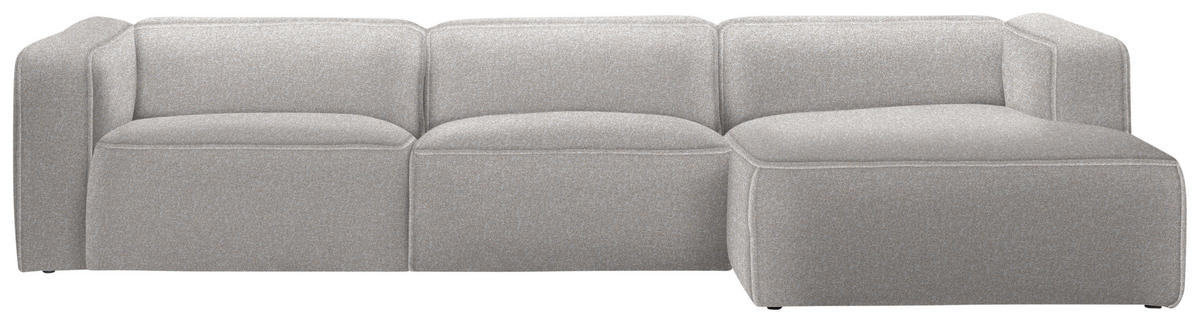 ECKSOFA in Webstoff Graubraun  - Graubraun/Schwarz, Design, Kunststoff/Textil (332/163cm) - Stylife